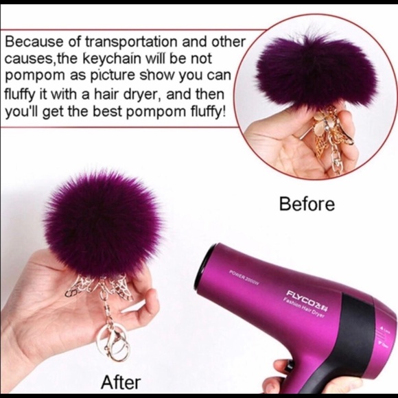 NEW Pom Pom Handbag Charm/Keychain - Picture 3 of 3